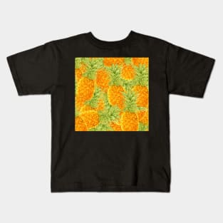 watercolor pattern with pineapples Kids T-Shirt